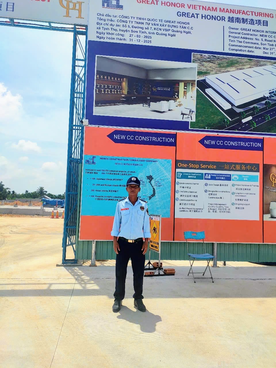 Bảo vệ Thành Long tại Dự án Great Honor Việt Nam tại KCN VSIP Quảng Ngãi