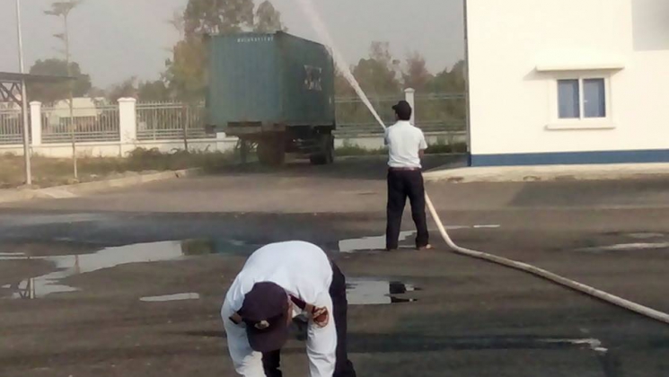 Công ty vệ sỹ Thành Long diễn tập PCCC